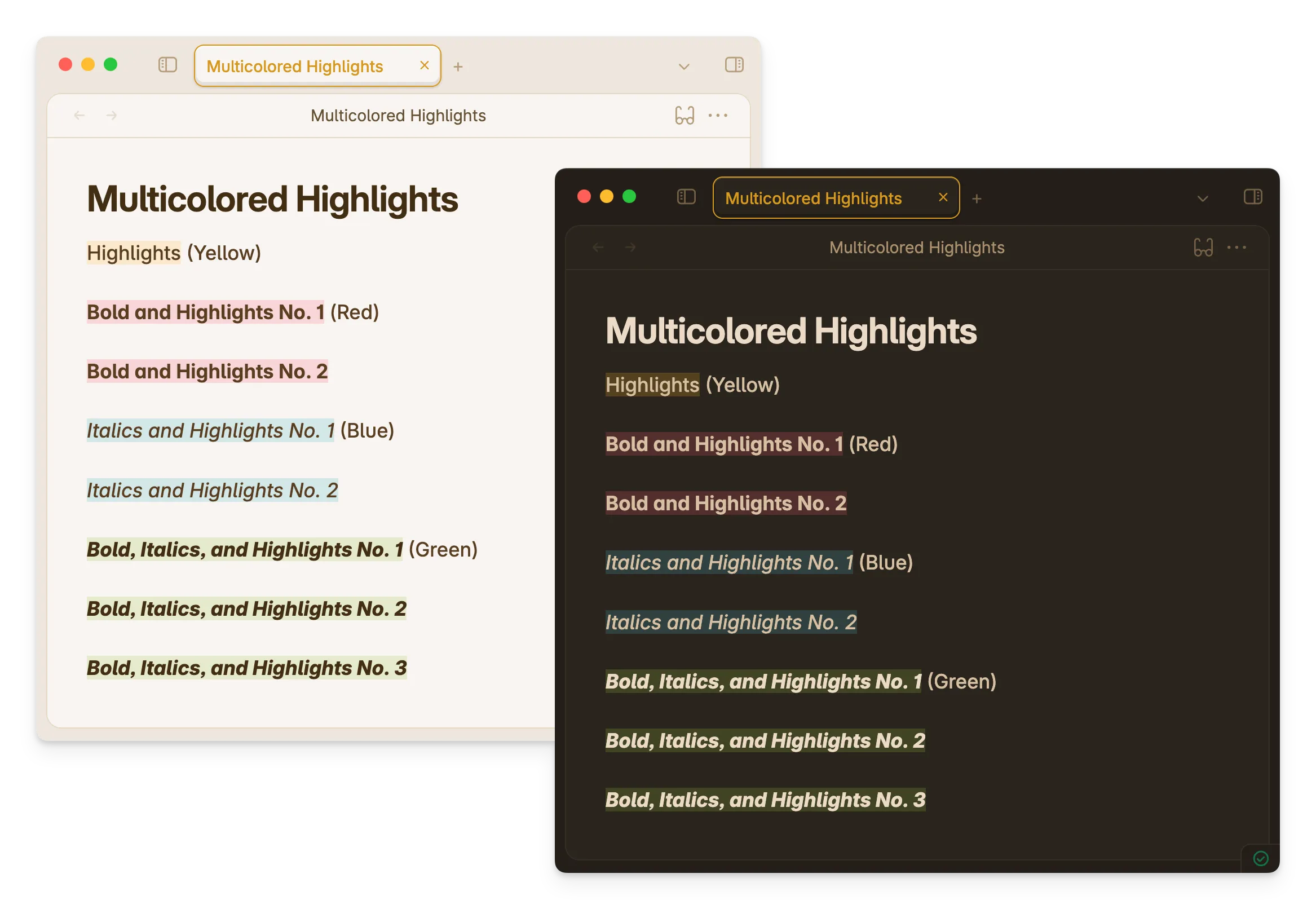 Multicolored Highlights in Primary